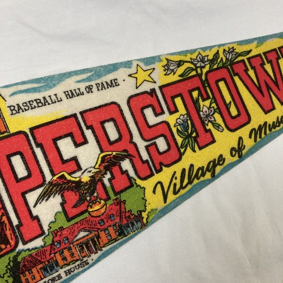 Rare VINTAGE BASEBALL Hall Of Fame COOPERSTOWN Village Of Museum FELT PENNANT 25 - Picture 5 of 12